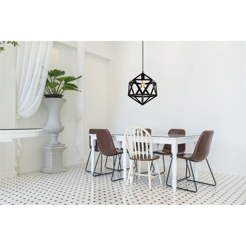 Living District Redmond 1-Light Transitional Metal Pendant in Black