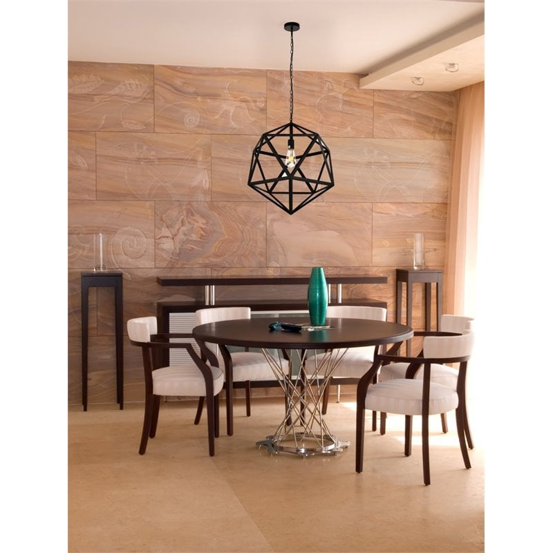 Living District Redmond 1-Light Transitional Metal Pendant in Black