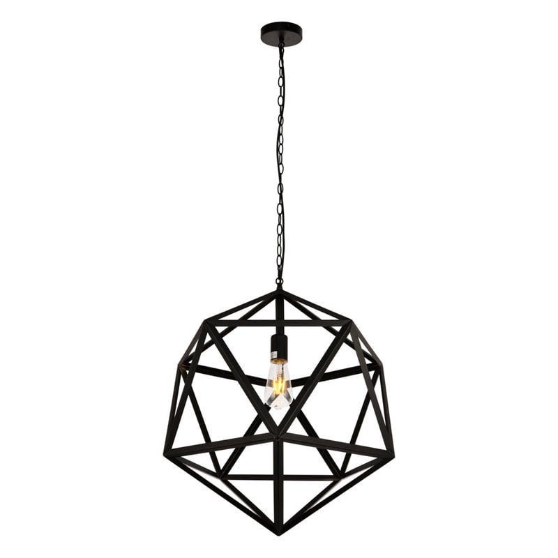 Living District Redmond 1-Light Transitional Metal Pendant in Black
