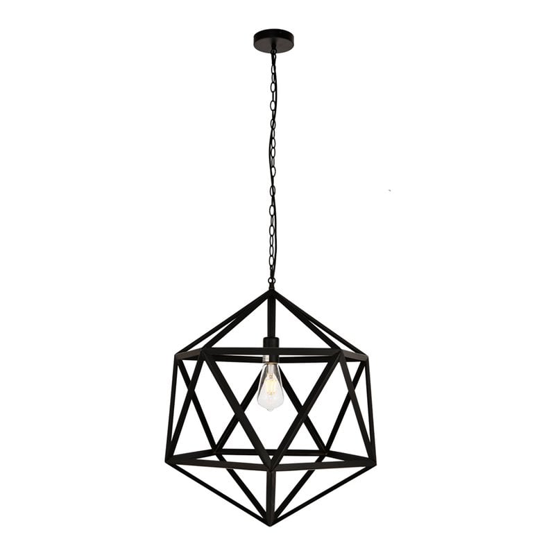 Living District Redmond 1-Light Transitional Metal Pendant in Black