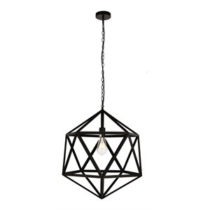 Living District Redmond 1-Light Transitional Metal Pendant in Black