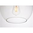 Living District Placido 1-Light Transitional Metal Pendant in Black & Clear