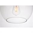 Living District Placido 1-Light Transitional Metal Pendant in Black/Clear