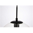 Living District Placido 1-Light Transitional Metal Pendant in Black/Clear