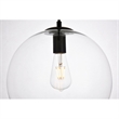 Living District Placido 1-Light Transitional Metal Pendant - Black & Clear