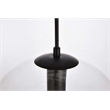 Living District Placido 1-Light Transitional Metal Pendant - Black & Clear