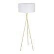 Living District Cason 1-Light Mid-Century Metal Floor Lamp in Brass and White