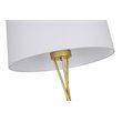 Living District Cason 1-Light Mid-Century Metal Floor Lamp in Brass and White