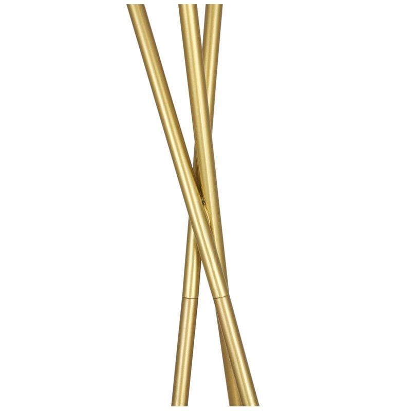 Living District Cason 1-Light Mid-Century Metal Floor Lamp in Brass and White