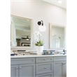 Living District Pierce 1-Light Metal & Glass Wall Sconce in Black/Clear