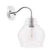 Living District Pierce 1-Light Metal & Glass Wall Sconce in Chrome/Clear