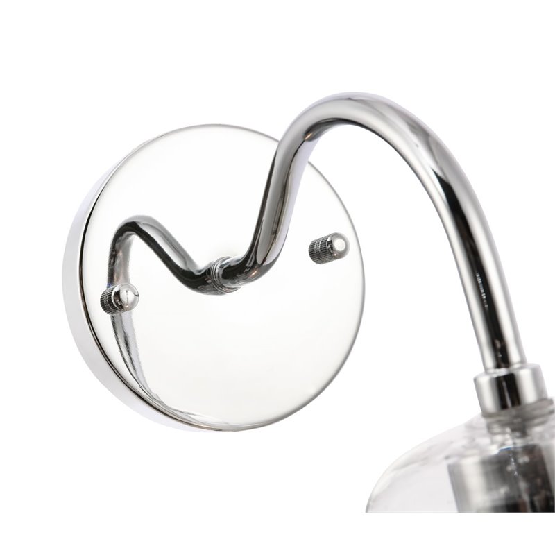 Living District Pierce 1-Light Metal & Glass Wall Sconce in Chrome/Clear