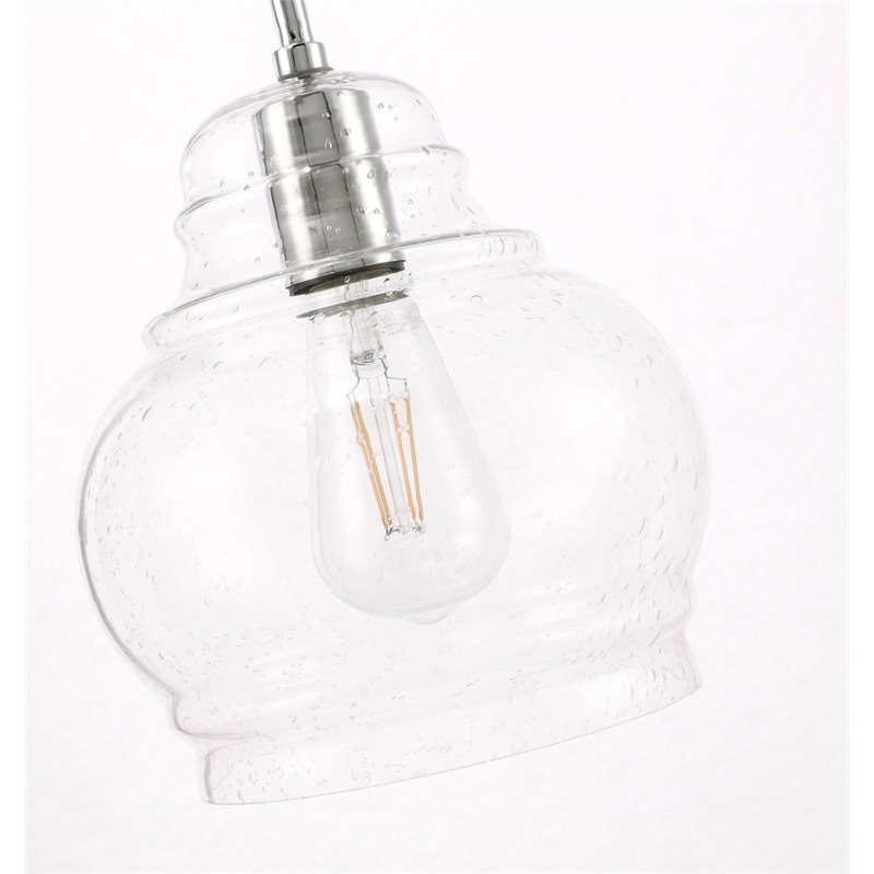 Living District Pierce 1-Light Metal & Glass Wall Sconce in Chrome/Clear