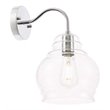 Living District Pierce 1-Light Metal & Glass Wall Sconce in Chrome/Clear