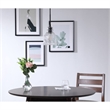 Living District Pierce 1-Light Mid-Century Metal Pendant in Black and Clear