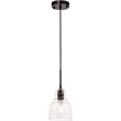 Living District Pierce 1-Light Mid-Century Metal Pendant in Black and Clear