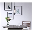 Living District Pierce 1-Light Mid-Century Metal Pendant in Black and Clear