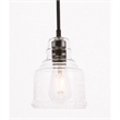 Living District Pierce 1-Light Mid-Century Metal Pendant in Black and Clear