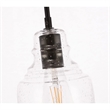 Living District Pierce 1-Light Mid-Century Metal Pendant in Black and Clear