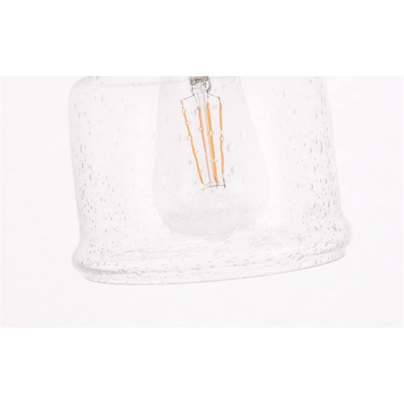 Living District Pierce 1-Light Mid-Century Metal Pendant in Black and Clear