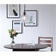 Living District Pierce 1-Light Mid-Century Metal Pendant in Black and Clear