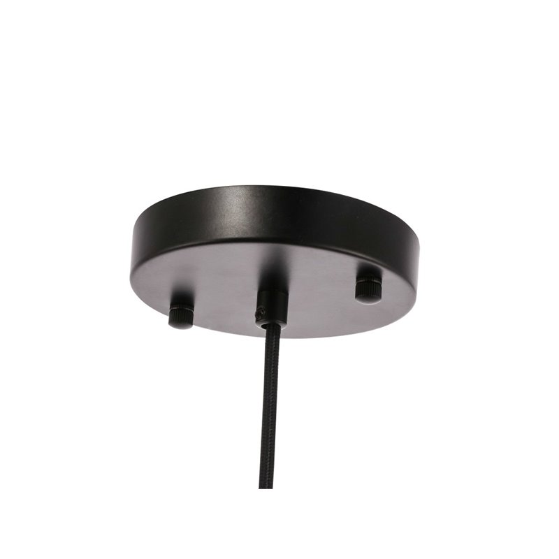 Living District Pierce 1-Light Mid-Century Metal Pendant in Black and Clear