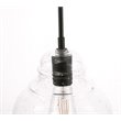 Living District Pierce 1-Light Mid-Century Metal Pendant in Black and Clear