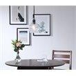 Living District Pierce 1-Light Mid-Century Metal Pendant in Black and Clear