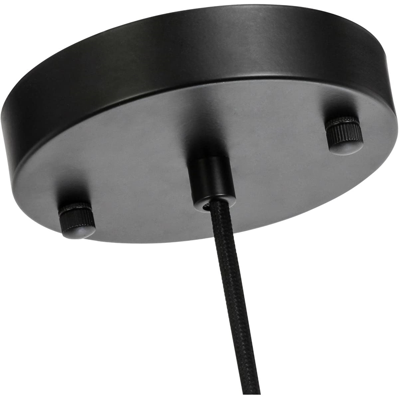 Living District Emett 1-Light Metal Pendant in Black and Clear Glass