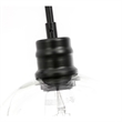 Living District Emett 1-Light Metal Pendant in Black and Clear Glass