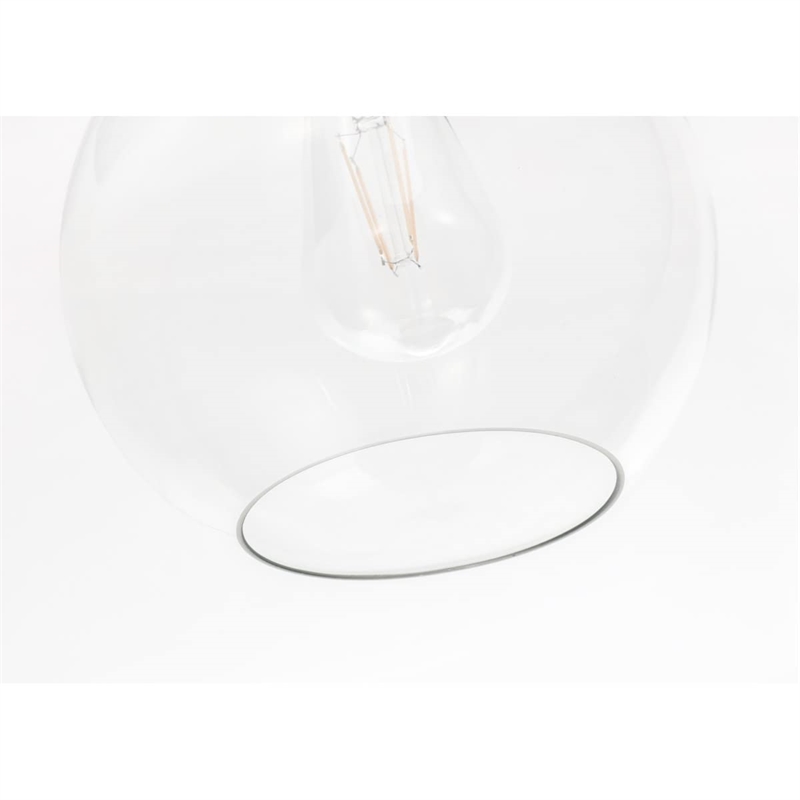 Living District Emett 1-Light Metal Pendant in Black and Clear Glass