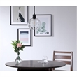 Living District Emett 1-Light Metal Pendant in Black and Clear Glass