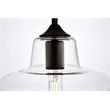 Living District Placido 1-Light Transitional Metal Pendant in Clear/Black