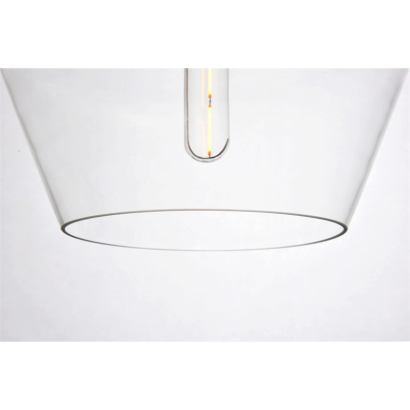 Living District Placido 1-Light Transitional Metal Pendant in Clear/Black