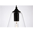 Living District Placido 1-Light Transitional Metal Pendant in Black and Clear