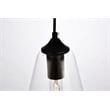 Living District Placido 1-Light Transitional Metal Pendant in Black and Clear