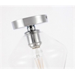 Living District Gene 1-Light Metal & Glass Flush Mount in Chrome/Clear Glass