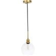 Living District Emett 1-Light Metal Pendant in Brass and Clear Glass Finish