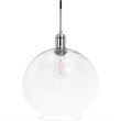 Living District Emett 1-Light Metal Pendant in Chrome and Clear Glass Finish