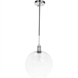 Living District Emett 1-Light Metal Pendant in Chrome and Clear Glass Finish