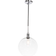 Living District Emett 1-Light Metal Pendant in Chrome and Clear Glass Finish