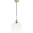 Living District Emett 1-Light Metal Pendant in Brass and Clear Glass