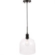 Living District Gabe 1-Light Metal Pendant in Black and Clear Seeded