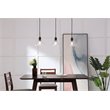 Living District Clive 3-Light Metal Pendant in Black and Clear Seeded Glass