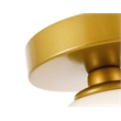 Living District Gene 1-Light Metal & Glass Flush Mount in Brass/Frosted White