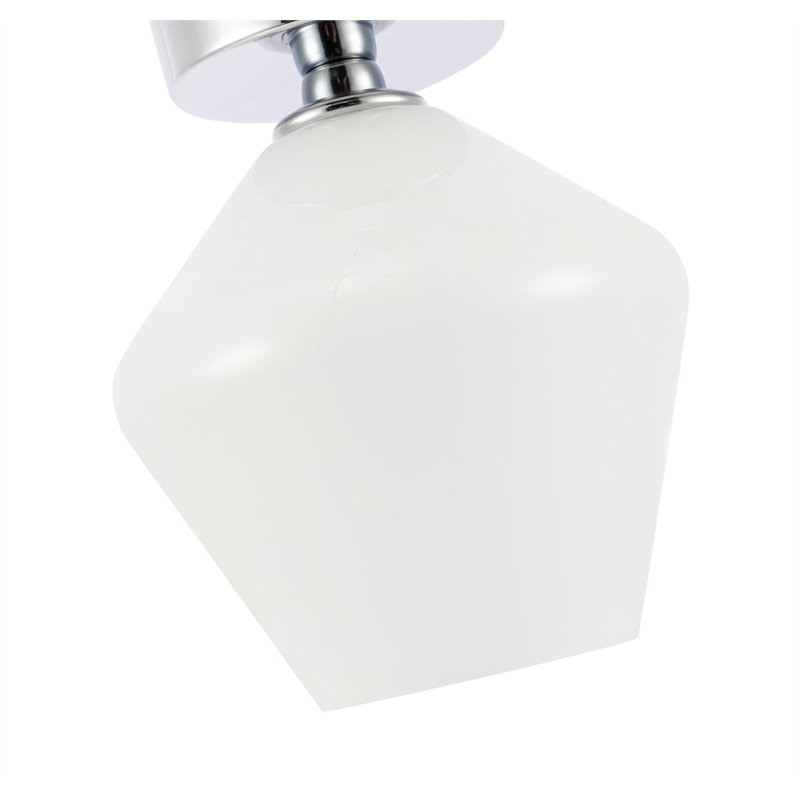 Living District Gene 1-Light Metal & Glass Flush Mount in Chrome/Frosted White