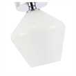 Living District Gene 1-Light Metal & Glass Flush Mount in Chrome/Frosted White