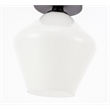 Living District Gene 1-Light Metal & Glass Flush Mount in Black/Frosted White