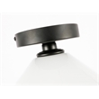 Living District Gene 1-Light Metal & Glass Flush Mount in Black/Frosted White