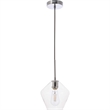 Living District Gene 1-Light Metal Pendant in Chrome and Clear Glass